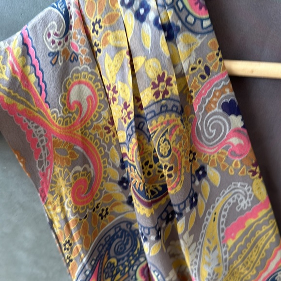 Grey, gold, pink & blue Silk Ted Baker Tunic Top - Picture 4 of 7